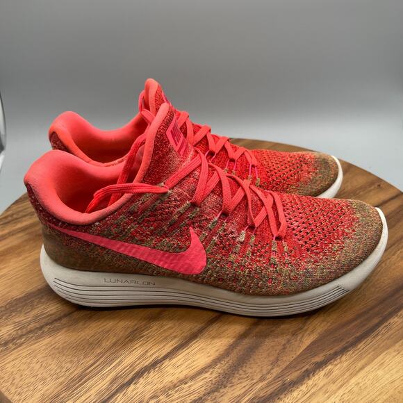 Nike LunarEpic Low Flyknit 2 Shoes Womens Size 10.5 Hyper Punch Pink Running Gym - Picture 1 of 8